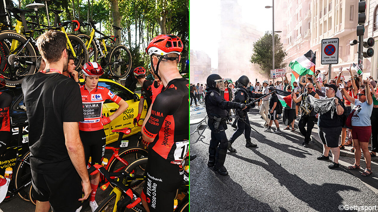 Einde van de Vuelta in mineur: massale protestacties in Madrid dwingen organisatie om slotrit en podiumceremonie af te blazen