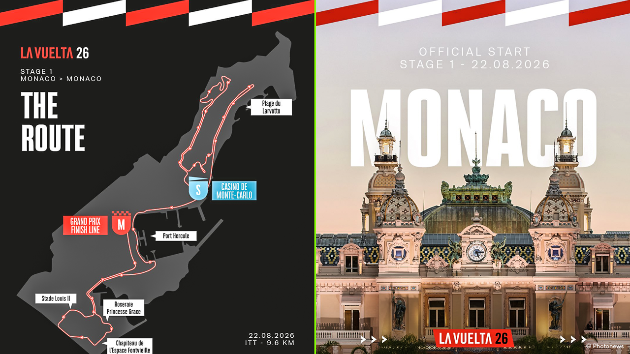 Individuele tijdrit kleurt de Gran Salida van de Vuelta in 2026 in Monaco Individuele tijdrit kleurt de Gran Salida van de Vuelta in 2026 in Monaco