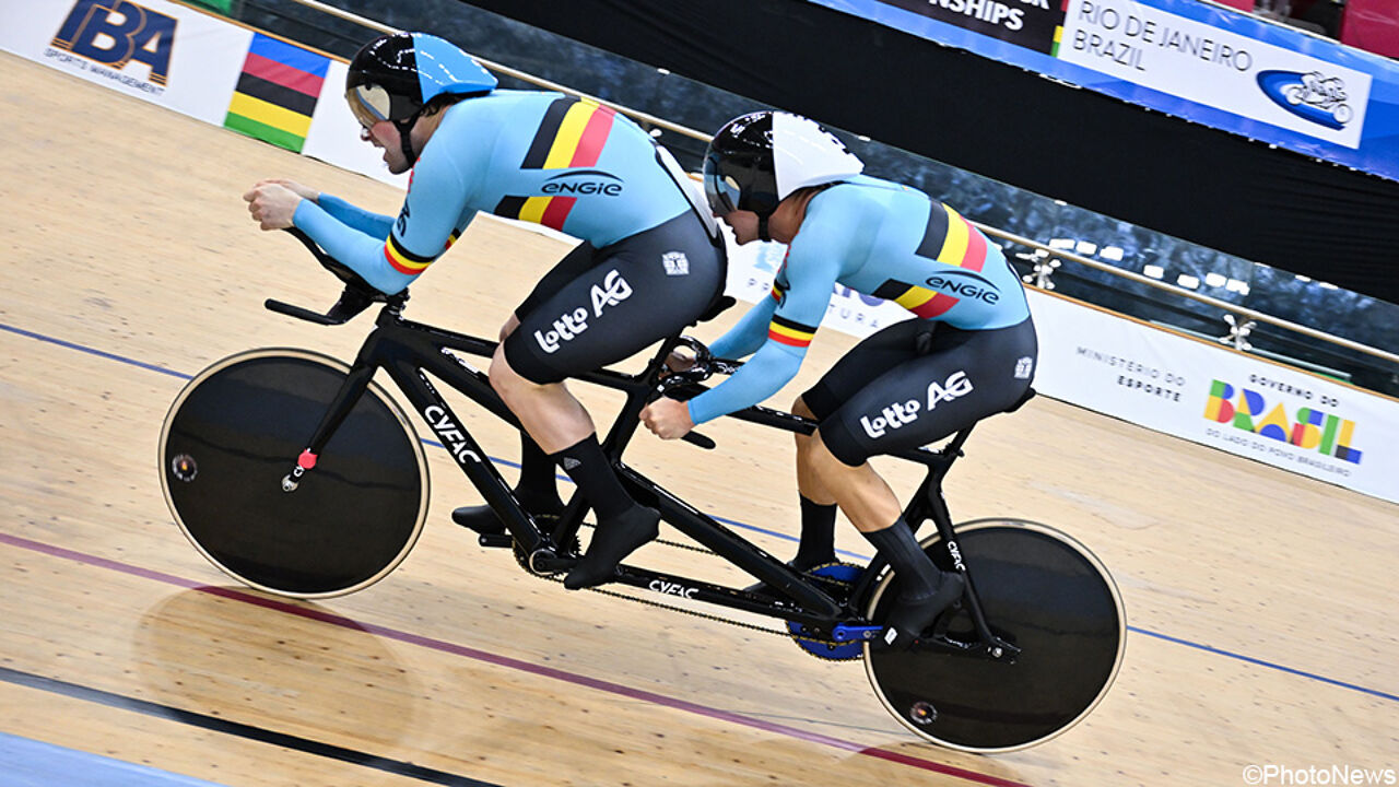 Milan Thomas en Mathias Lefeber zorgen op slotdag voor 6e Belgische medaille op WK G-baanwielrennen Milan Thomas en Mathias Lefeber zorgen op slotdag voor 6e Belgische medaille op WK G-baanwielrennen